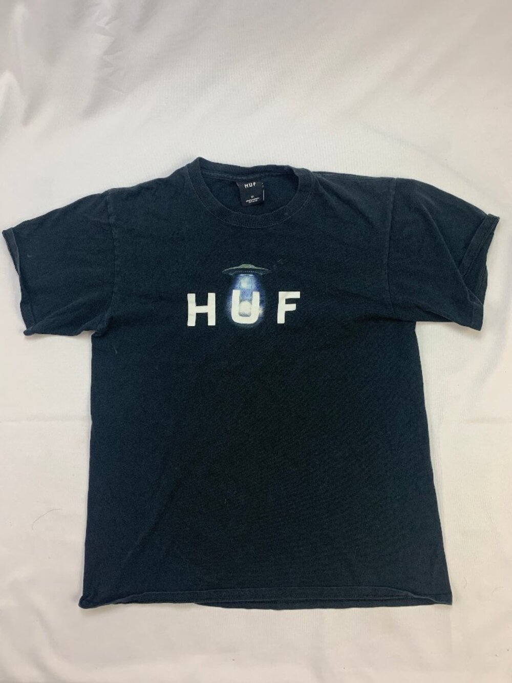 HUF T shirt black with Graffic size medium mens